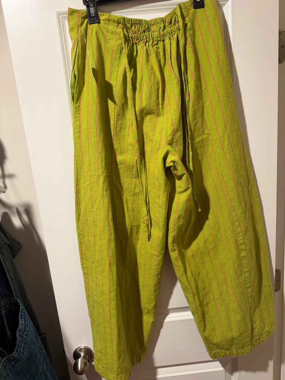 Free People Sun Dazed Cotton Linen Striped Pants 🔥 Size M - Picture 4 of 4